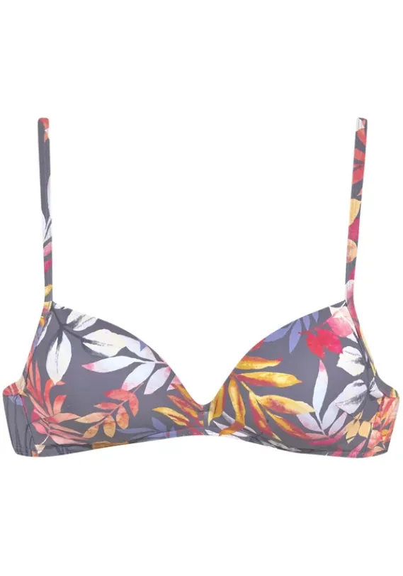 Triangel-Bikinis|Vivance Triangel-Bikini-Top"Leilani" Grau-Bedruckt