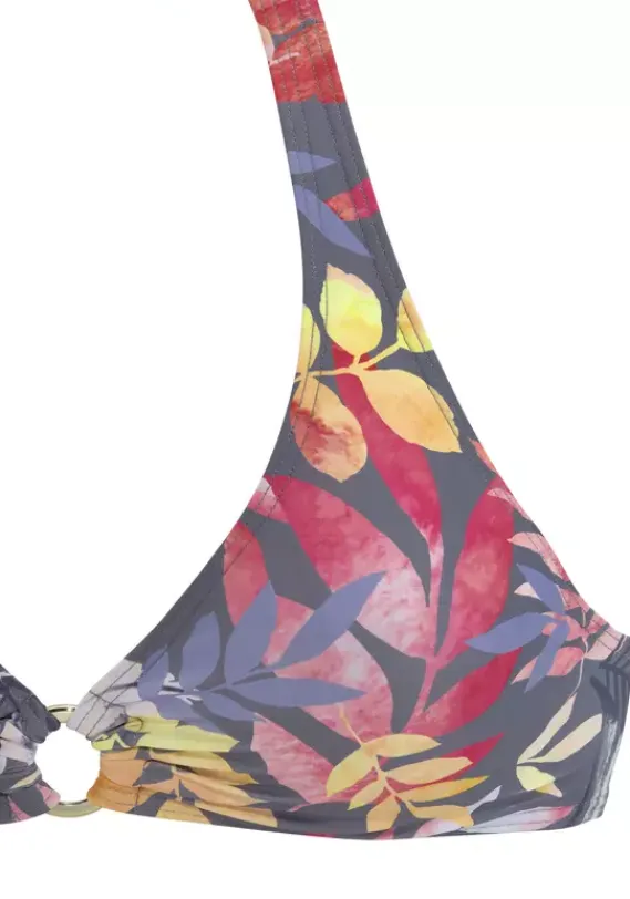 Triangel-Bikinis|Vivance Triangel-Bikini-Top"Leilani" Grau-Bedruckt