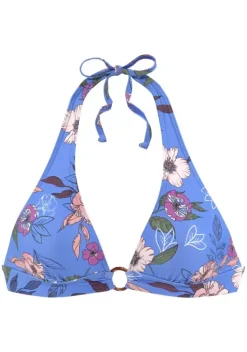 Triangel-Bikinis|s.Oliver Triangel-Bikini-Top"Maya" Blau-Bedruckt