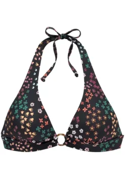 Triangel-Bikinis|s.Oliver Triangel-Bikini-Top"Milly" Schwarz-Bedruckt