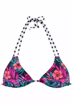 Triangel-Bikinis|Venice Beach Triangel-Bikini-Top"Summer" Marine-Bedruckt