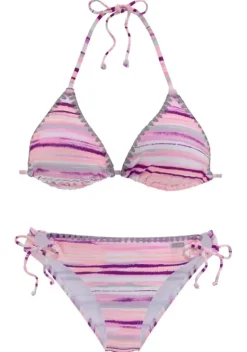 Triangel-Bikinis|Venice Beach Triangel-Bikini"Violet" Lachs-Bedruckt