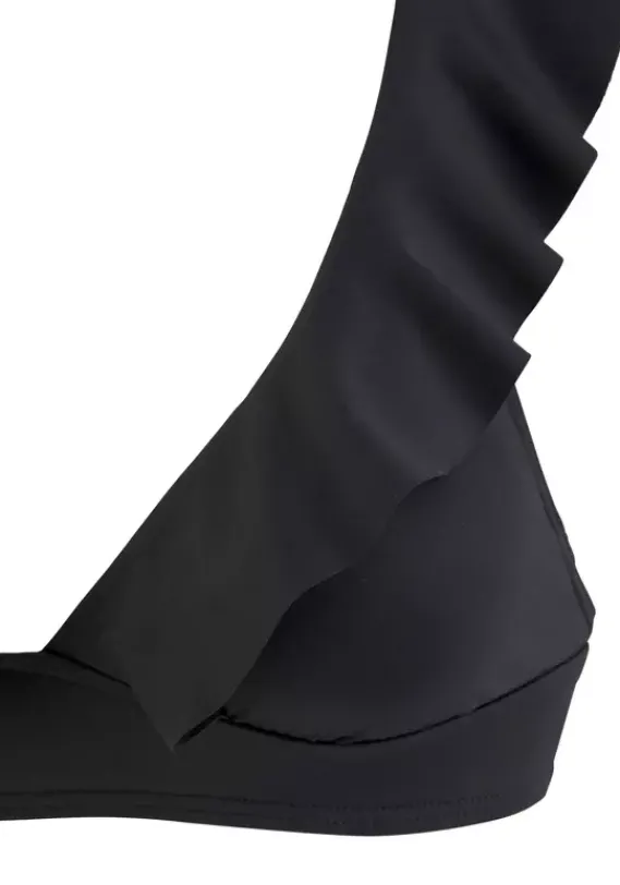 Triangel-Bikinis|JETTE Triangel-Bikini"Volant" Schwarz