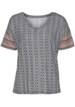 Damenshirts|Vivance Dreams T-Shirt Braun Gemustert