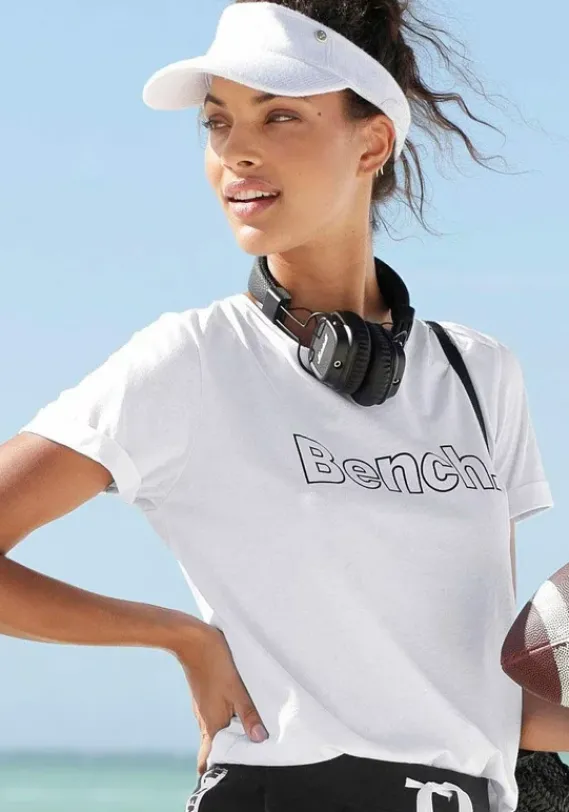 Damenshirts|Bench. T-Shirt Schwarz, Weis