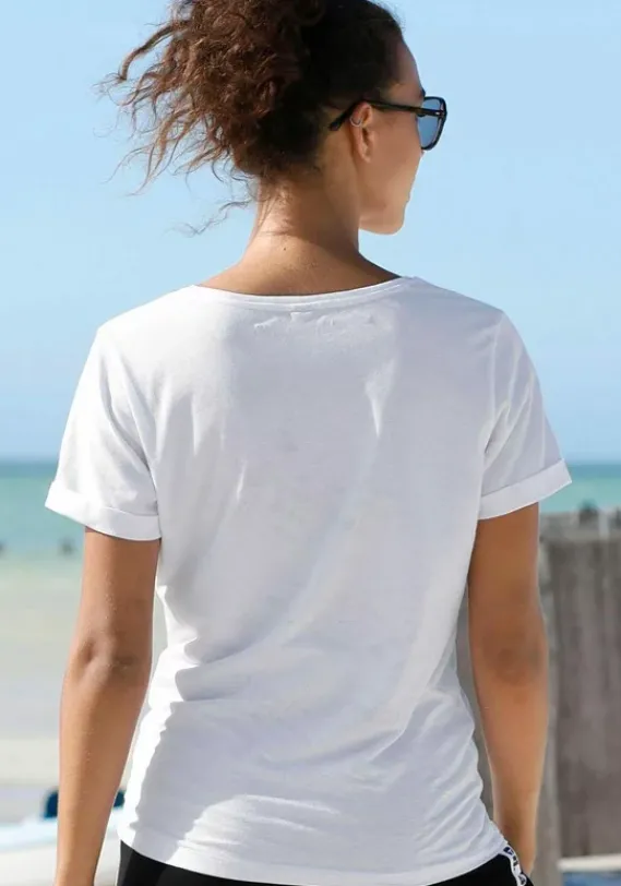 Damenshirts|Bench. T-Shirt Schwarz, Weis