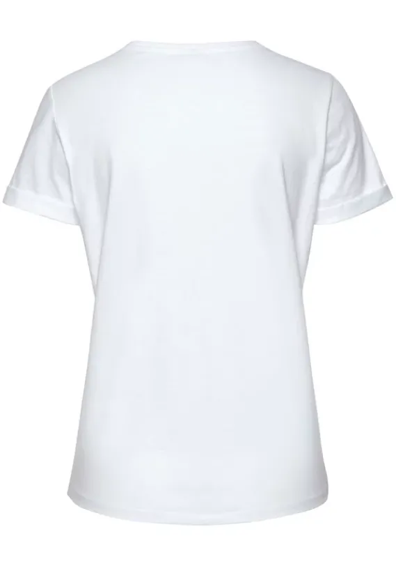 Damenshirts|Bench. T-Shirt Schwarz, Weis