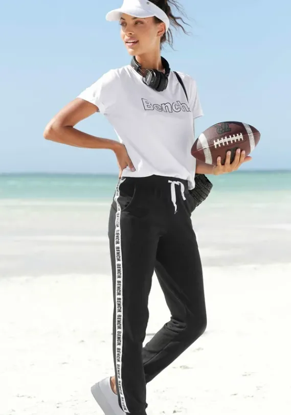 Damenshirts|Bench. T-Shirt Schwarz, Weis