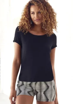 Damenshirts|LASCANA T-Shirt Schwarz