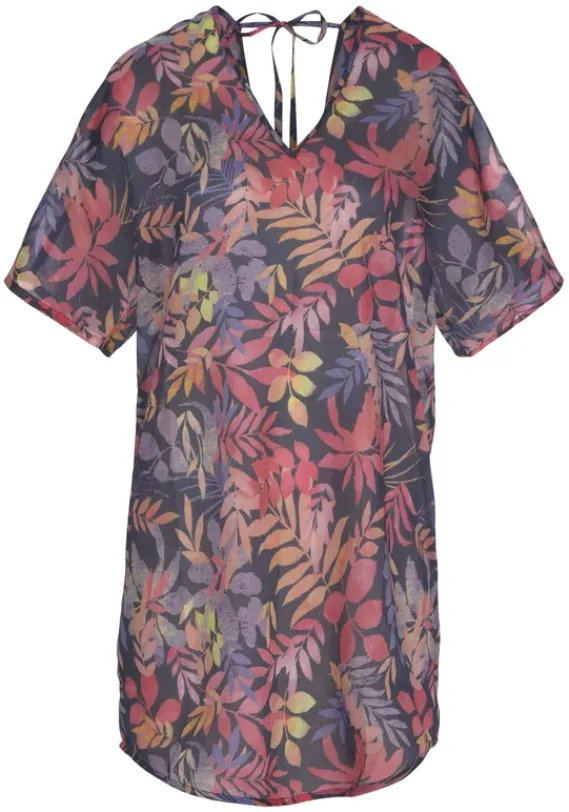 Kurze Kleider|Vivance Tunika Blau-Orange-Bedruckt