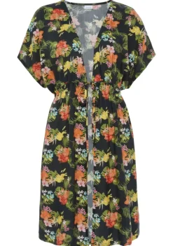 Kurze Kleider|LASCANA Tunika Khaki Bedruckt