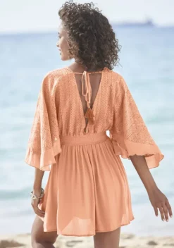 Strandmode|LASCANA Tunikakleid Pfirsich