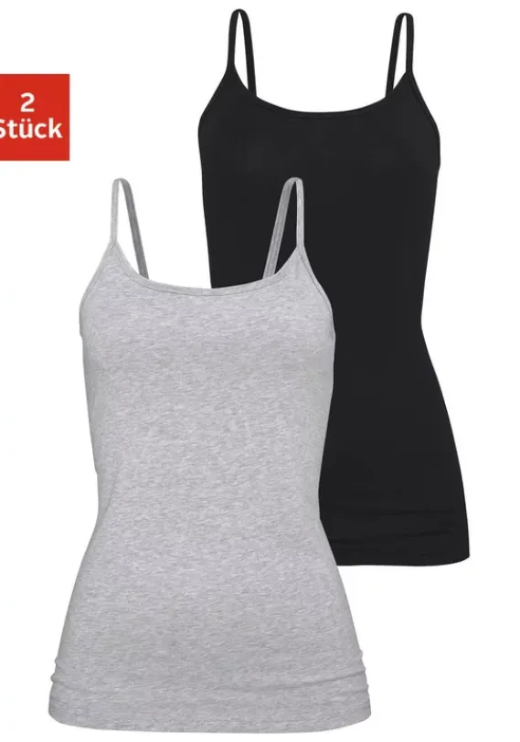 Nachhaltige Dessous & Wasche|H.I.S Unterhemd Grau-Meliert, Schwarz