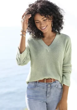 Pullover|LASCANA V-Ausschnitt-Pullover Mint
