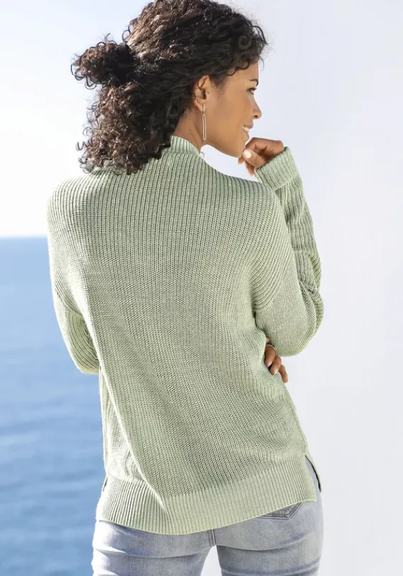 Pullover|LASCANA V-Ausschnitt-Pullover Mint