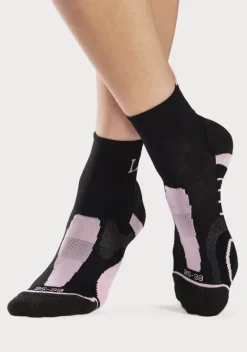 Socken|LASCANA ACTIVE Wandersocken 1X Schwarz-Lila, 1X Schwarz-Rosa, 1X Schwarz-Grun