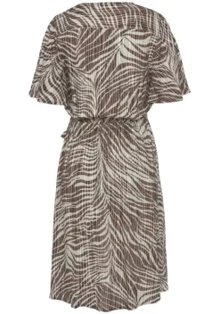 Kurze Kleider|LASCANA Wickelkleid Braun-Lindgrun Bedruckt
