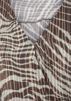 Kurze Kleider|LASCANA Wickelkleid Braun-Lindgrun Bedruckt