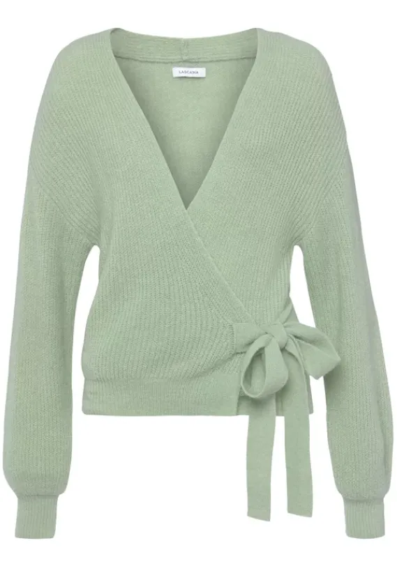 Jacken & Mantel|LASCANA Wickelstrickjacke Mint