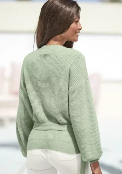 Jacken & Mantel|LASCANA Wickelstrickjacke Mint