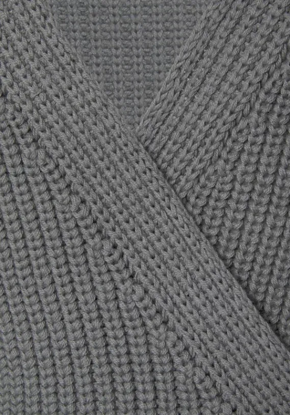 Jacken & Mantel|LASCANA Wickelstrickjacke Grau
