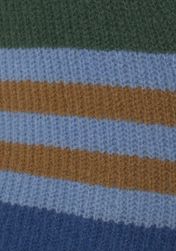 Jacken & Mantel|LASCANA Wickelstrickjacke Blau Gestreift