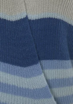 Jacken & Mantel|LASCANA Wickelstrickjacke Grau Gestreift