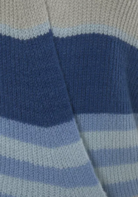 Jacken & Mantel|LASCANA Wickelstrickjacke Grau Gestreift